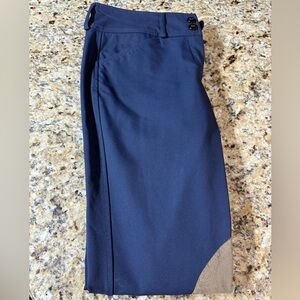 R.J. Classics woman’s navy knee patch breeches- 26L sock bottom